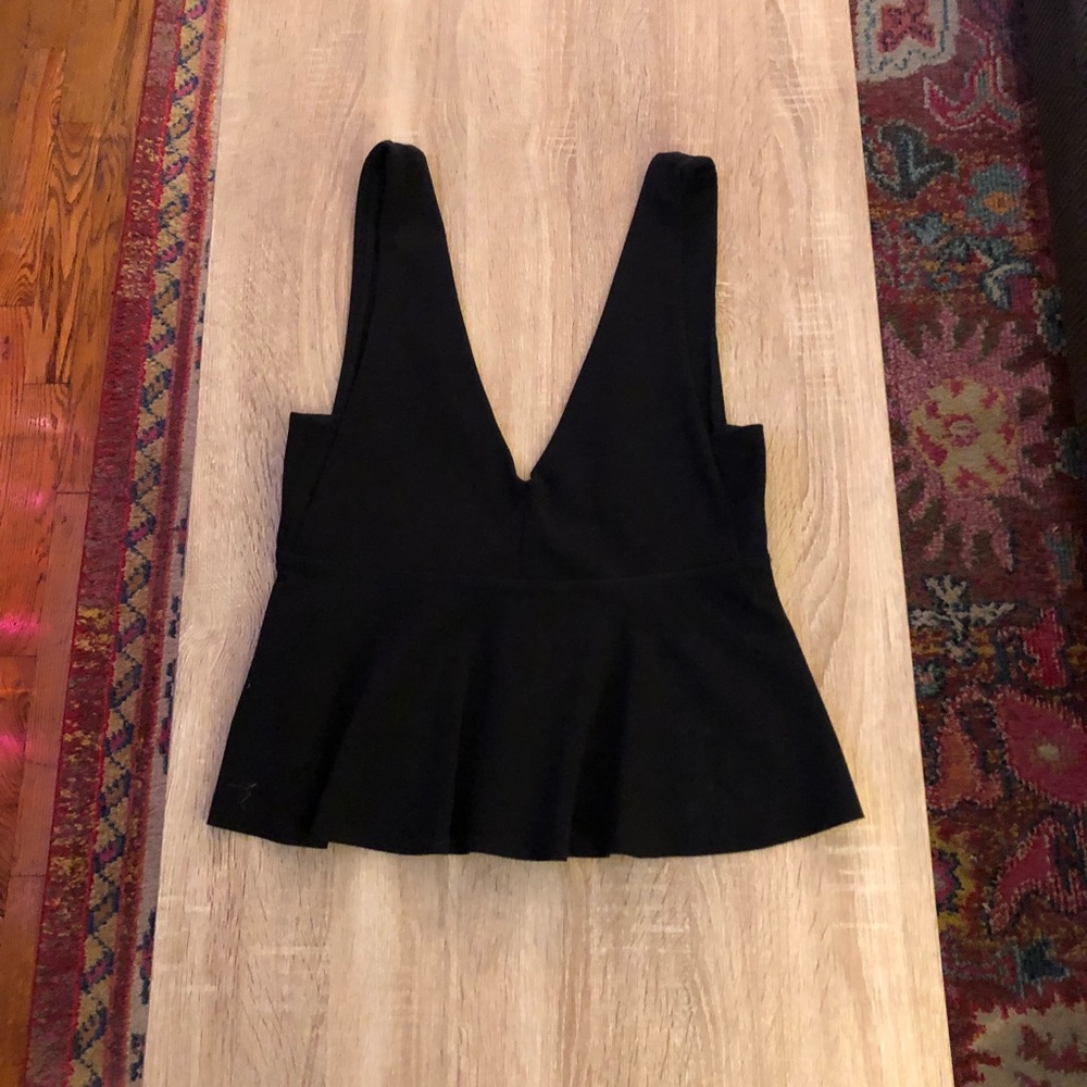 Silence + Noise Black Peplum Top